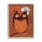 Stupell Industries Round Owl Autumn Botanical Border Framed Giclee Art